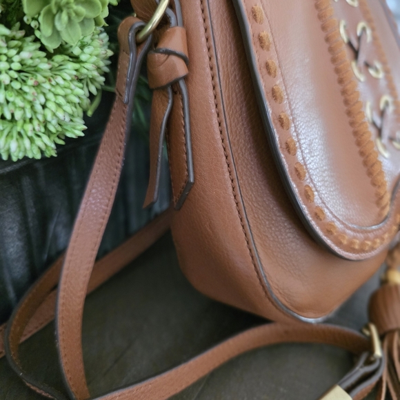 Foley & Corinna Sarabi Saddle Bag In Honey Brown Leather With Tassels - Picture 4 of 10